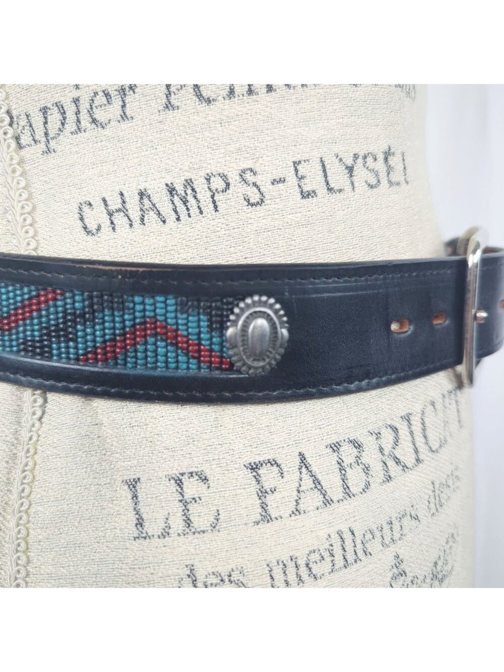 Vintage 90s Cowboy Legends Western Black Leather Belt Small Buckle